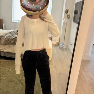 Brandy Melville white waffle crop